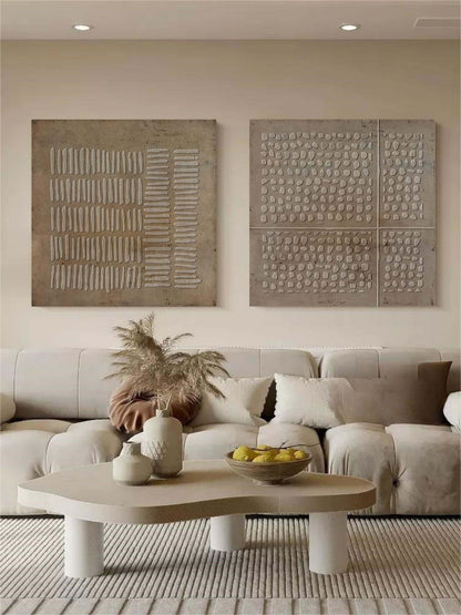 Contemporary Abstract Oil Painting Duo for Modern Home Decor