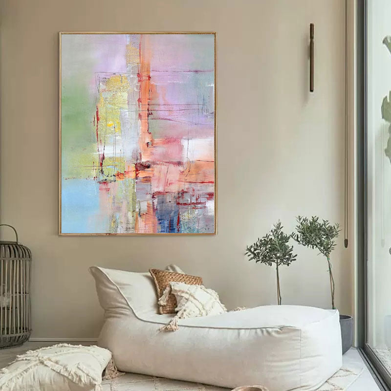 Vibrant Abstract Oil Painting for Modern Home Decor and Art Enthusiasts