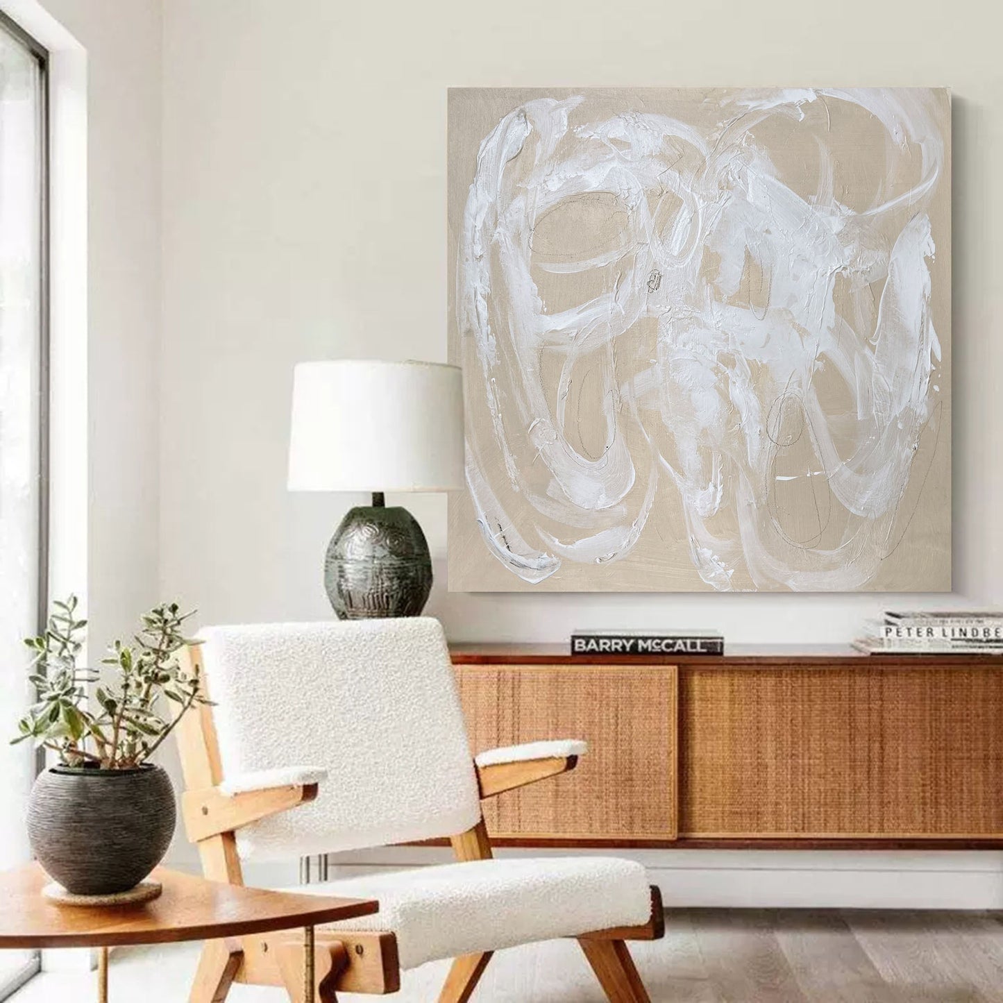 Modern Minimalist Abstract Oil Painting for Contemporary Home Decor