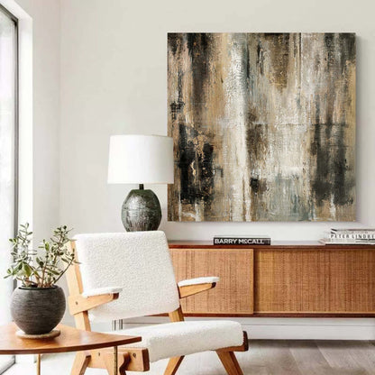 Elegant Minimalist Abstract Oil Painting for Modern Home Decor