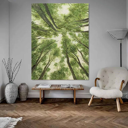Enchanted Forest Canopy Oil Painting for Nature Lovers