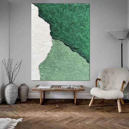 Lush Green Abstract Oil Painting for Modern Home Decor