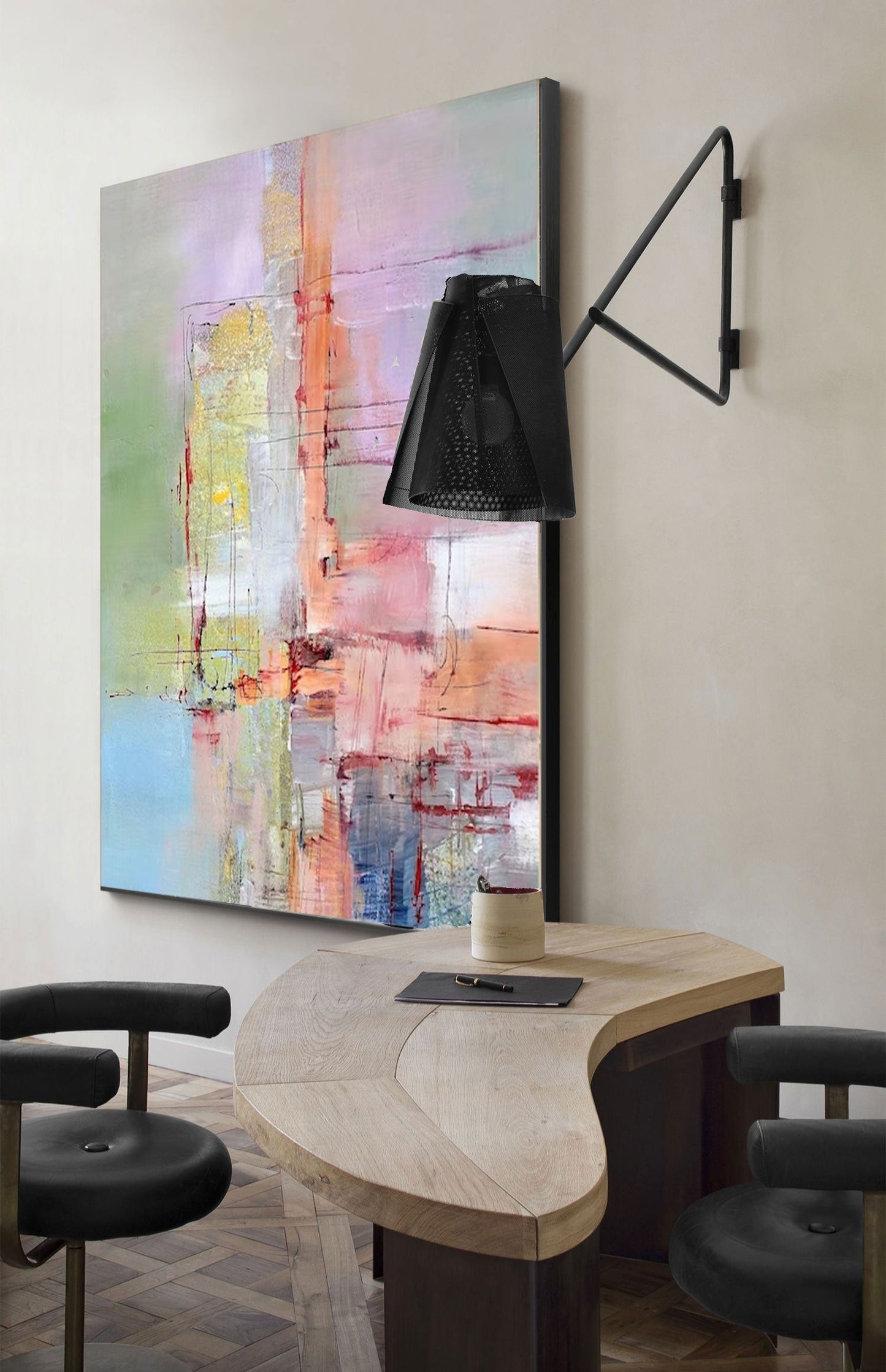 Vibrant Abstract Oil Painting for Modern Home Decor and Art Enthusiasts