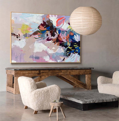 Vibrant Abstract Oil Painting for Modern Home Decor and Art Collectors