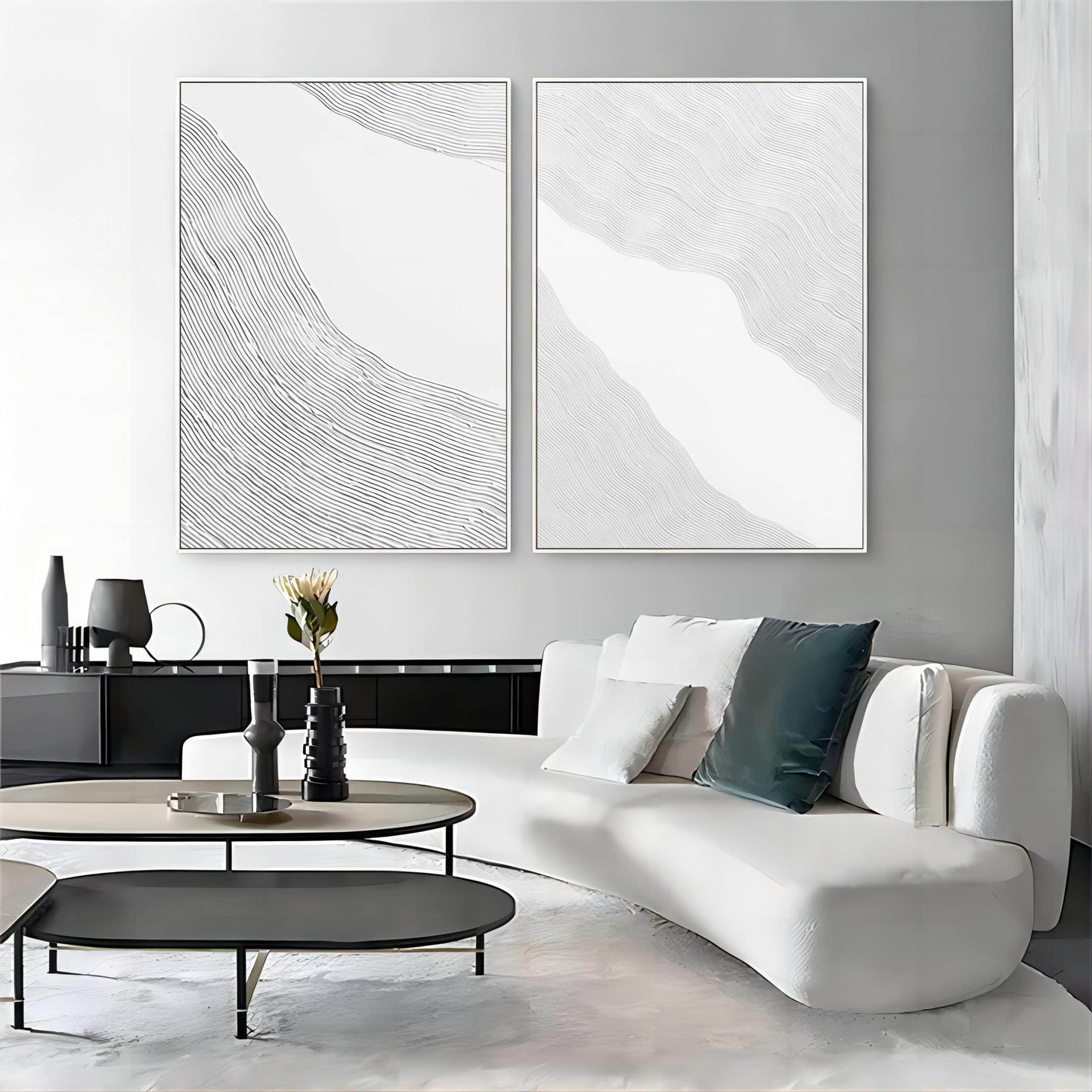 Contemporary Abstract Art Duo for Modern Home Decor