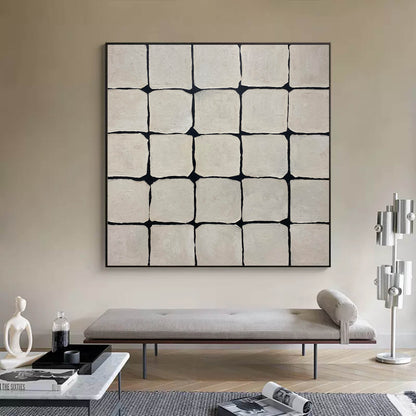 Modern Minimalist Geometric Oil Painting for Contemporary Home Decor