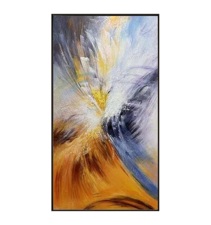 Vibrant Abstract Oasis Oil Painting for Modern Home Decor