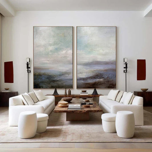 Abstract Ocean and Sky Landscape Art for Tranquil Home Décor