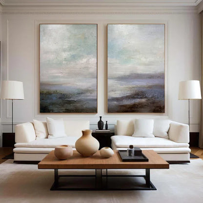 Abstract Ocean and Sky Landscape Art for Tranquil Home Décor