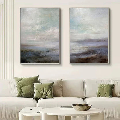 Abstract Ocean and Sky Landscape Art for Tranquil Home Décor