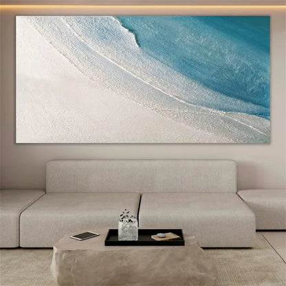 Tranquil Ocean Waves Abstract Oil Painting for Modern Home Decor