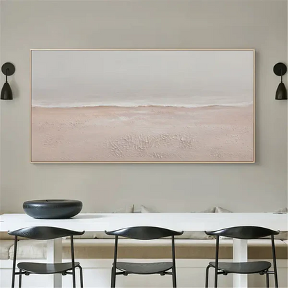 Minimalist Ocean Sky Canvas Art - Textured Beach Wall Decor for Relaxing Interiors