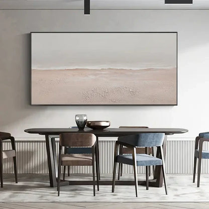 Minimalist Ocean Sky Canvas Art - Textured Beach Wall Decor for Relaxing Interiors