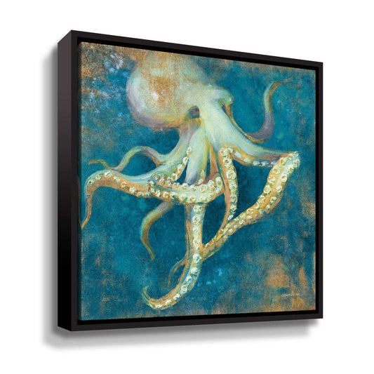 Vibrant Ocean Octopus Oil Painting – Sea Life Art for Coastal Home Decor