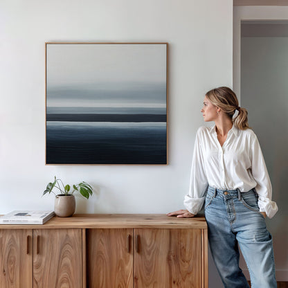 Sublime Oceanic Abstract Oil Painting for Contemporary Home Decor