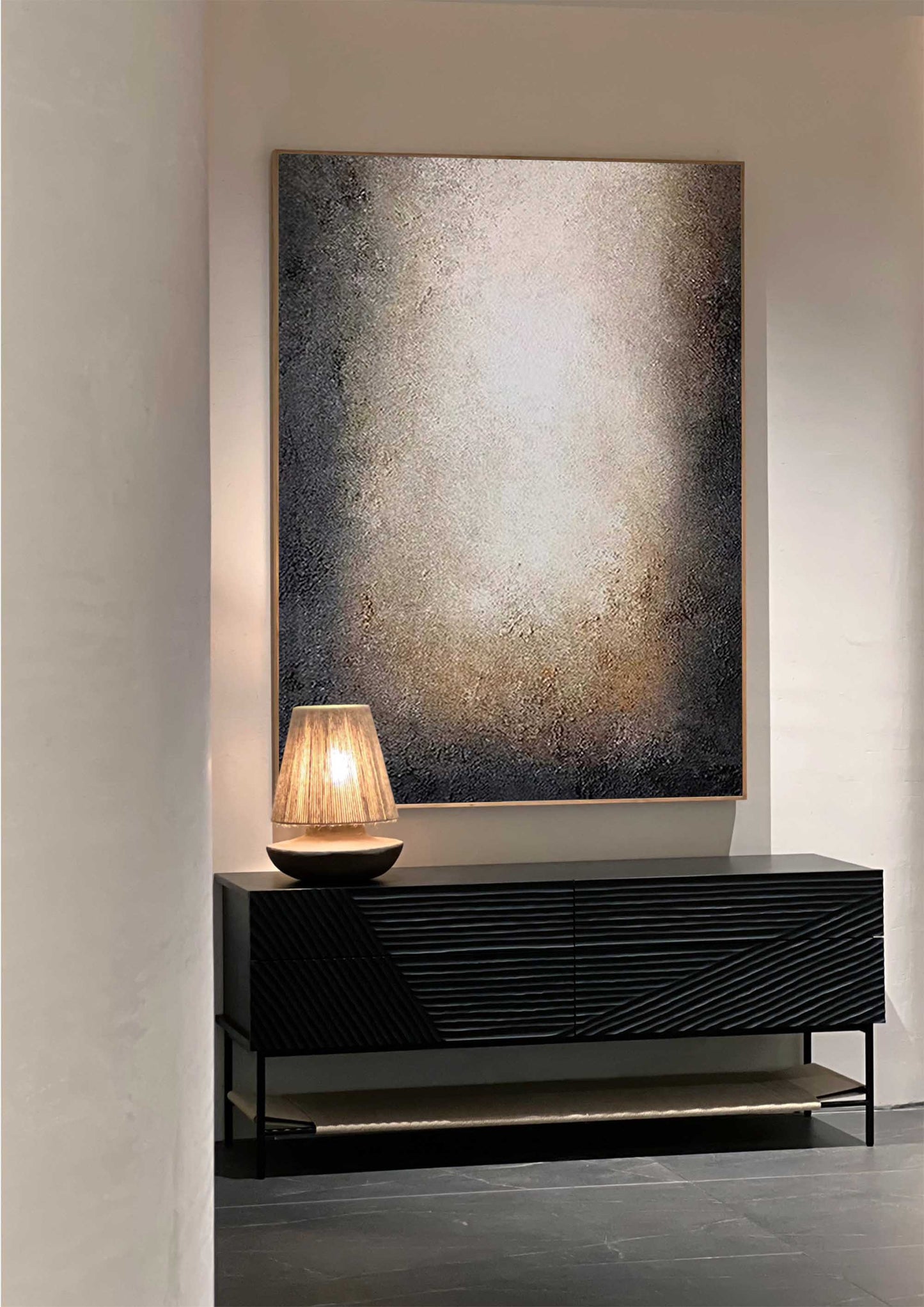 Elegant Minimalist Abstract Oil Painting for Modern Home Decor
