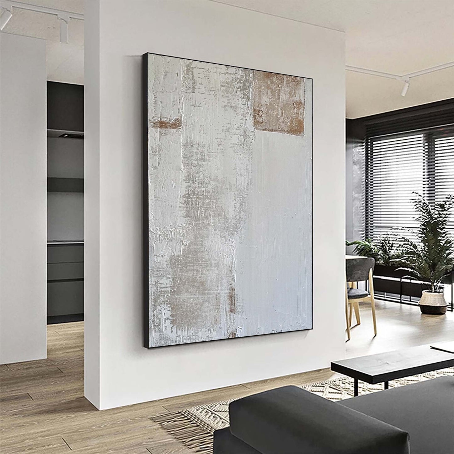 Elegant Minimalist Abstract Oil Painting for Modern Home Décor