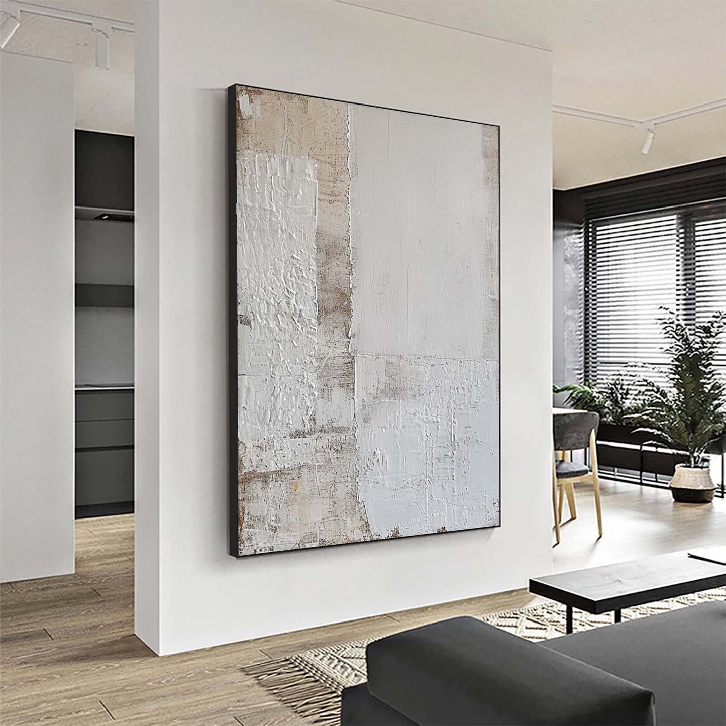 Elegant Minimalist Abstract Oil Painting for Modern Home Decor