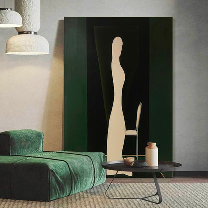 Elegant Minimalist Figure Art on Dark Background for Modern Home Decor
