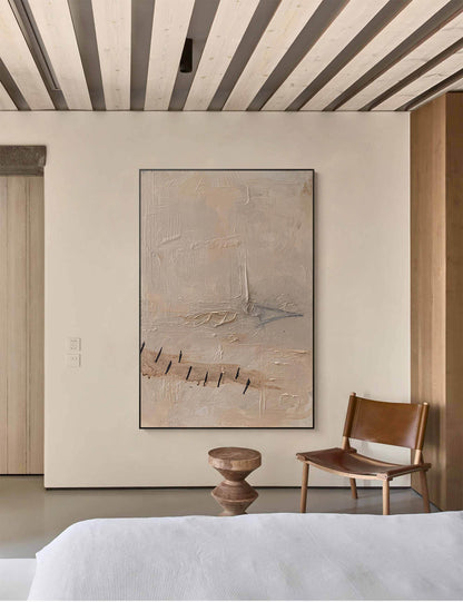 Serene Minimalist Abstract Oil Painting for Elegant Home Decor