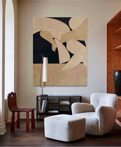 Contemporary Minimalist Abstract Oil Painting for Modern Home D√©cor