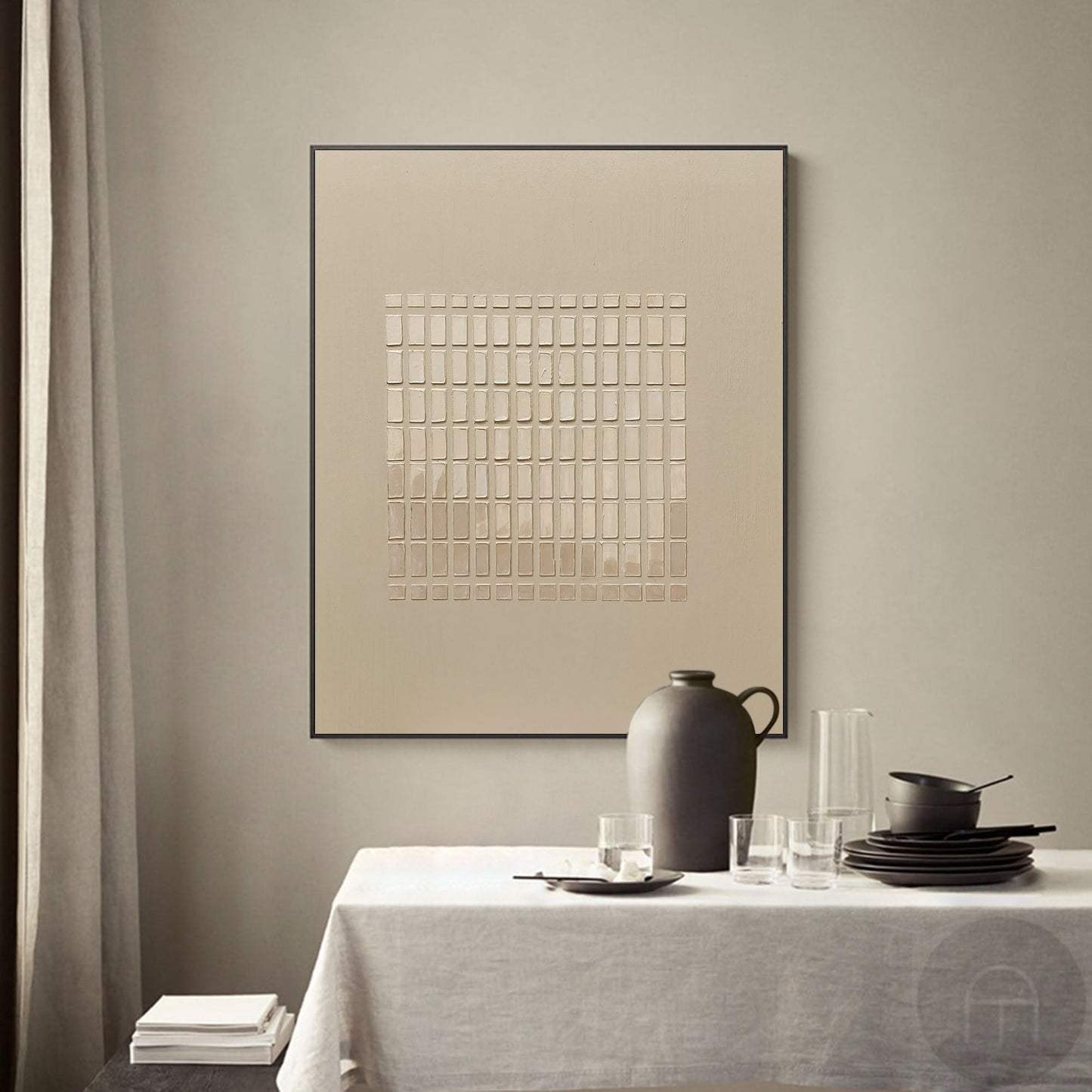 Elegant Minimalist Abstract Oil Painting for Modern Home Decor