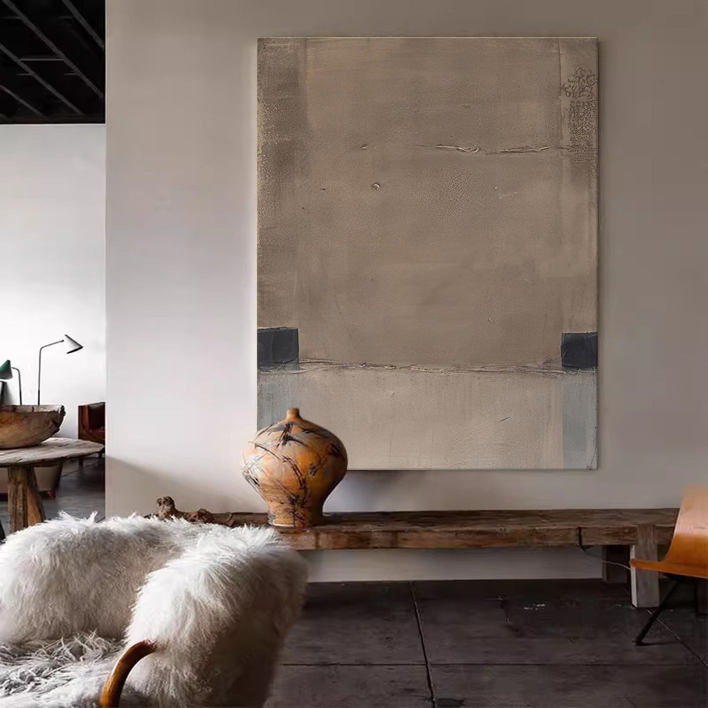 Contemporary Minimalist Abstract Oil Painting for Modern Home Decor