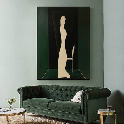 Elegant Minimalist Figure Art on Dark Background for Modern Home Decor