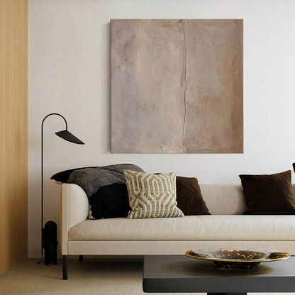 Neutral Minimalist Abstract Oil Painting for Modern Home Decor and Art Collection