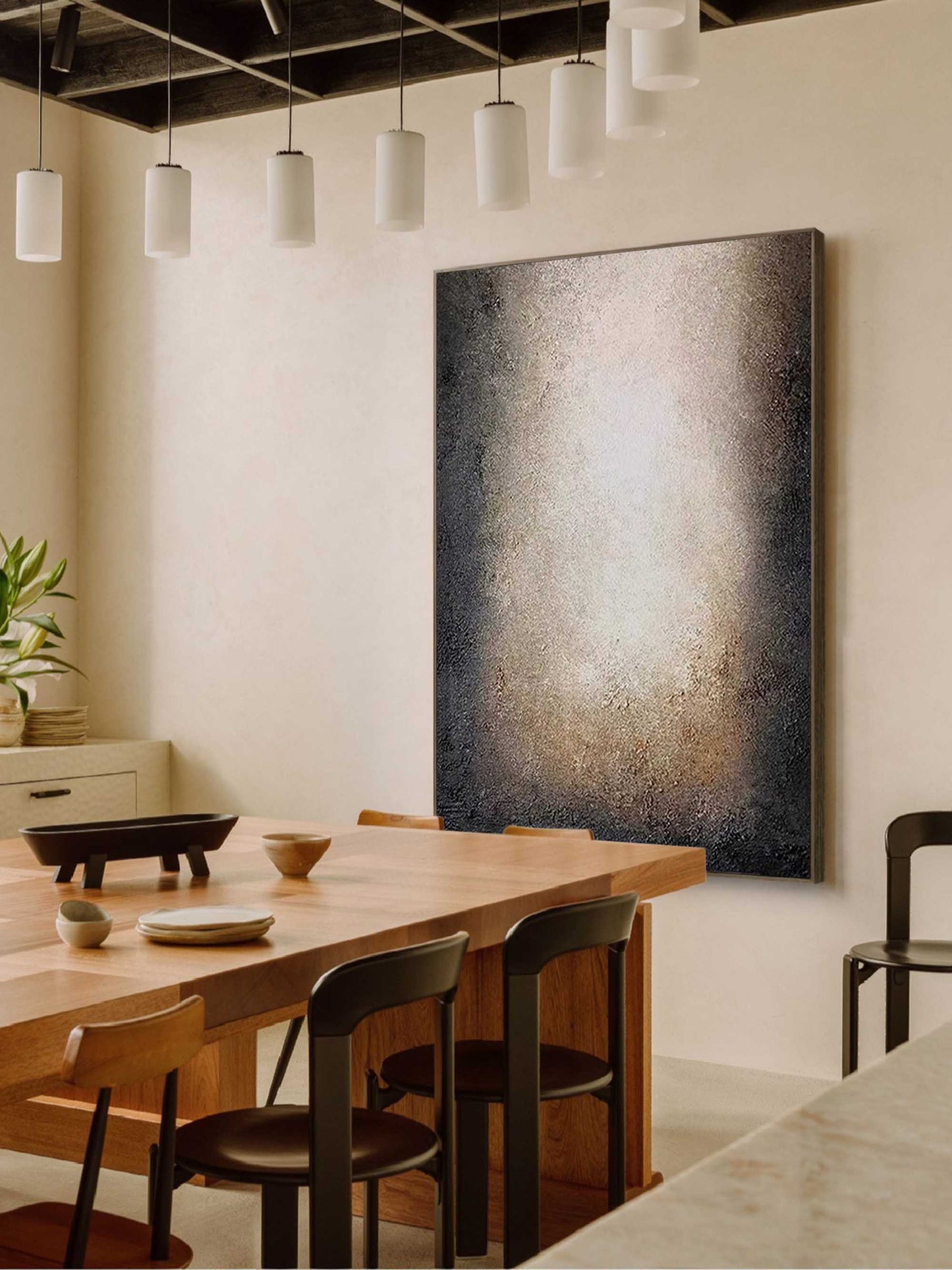 Elegant Minimalist Abstract Oil Painting for Modern Home Decor