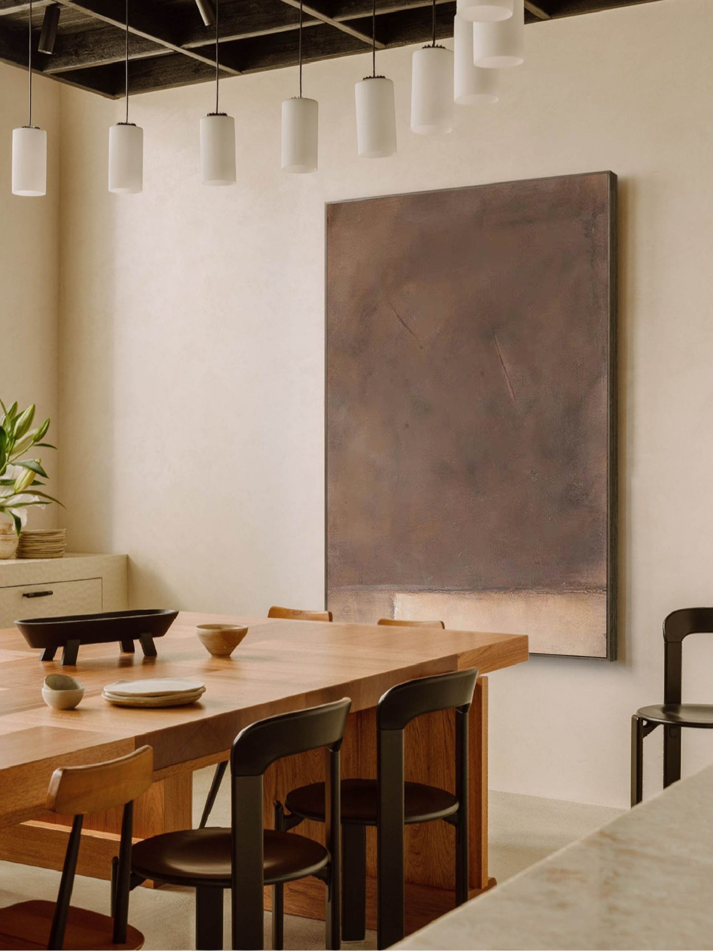 Elegant Minimalist Abstract Oil Painting for Contemporary Home Decor