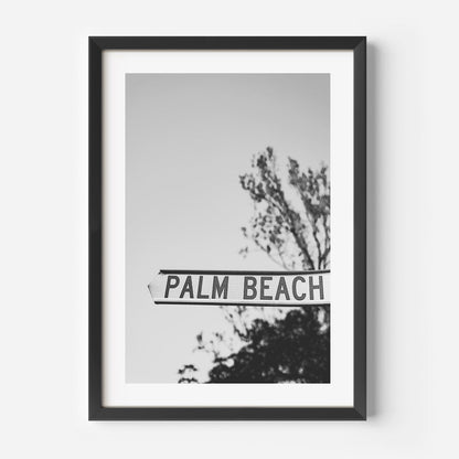 Charming Palm Beach Street Sign Oil Painting for Coastal Home Décor