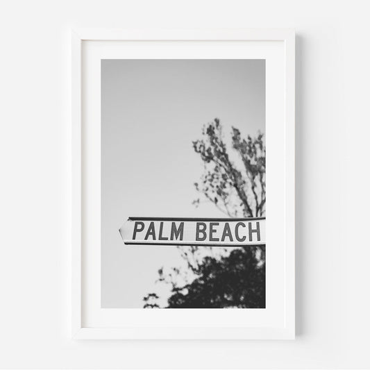 Charming Palm Beach Street Sign Oil Painting for Coastal Home Décor