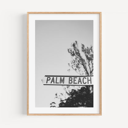 Charming Palm Beach Street Sign Oil Painting for Coastal Home Décor