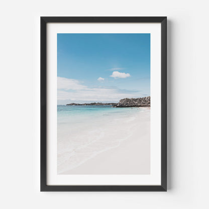 Tropical Serenity: Vibrant Oil Painting of Calm Beach and Crystal Clear Waters