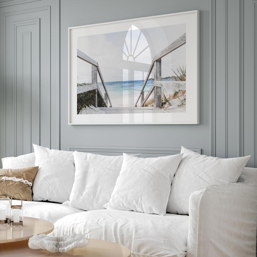 Tropical Seascape: Vibrant Oil Painting of Parakeet Bay’s Tranquil Waters and Shoreline