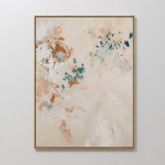 Blossoming Abstract Oil Painting - Pastel Floral Canvas Wall Art Decor