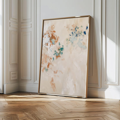Blossoming Abstract Oil Painting - Pastel Floral Canvas Wall Art Decor