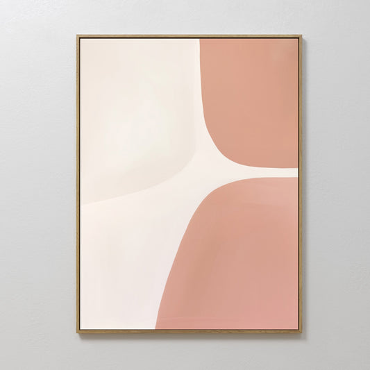 Abstract Pastel Curvature Oil Painting for Modern Home Decor