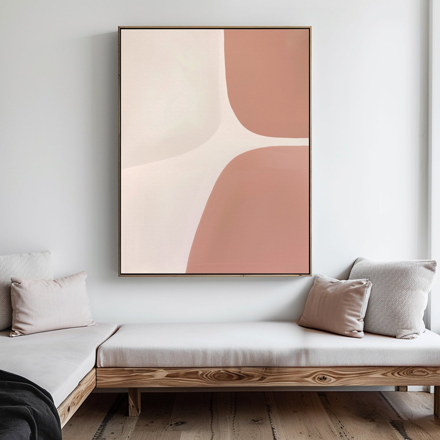 Abstract Pastel Curvature Oil Painting for Modern Home Decor