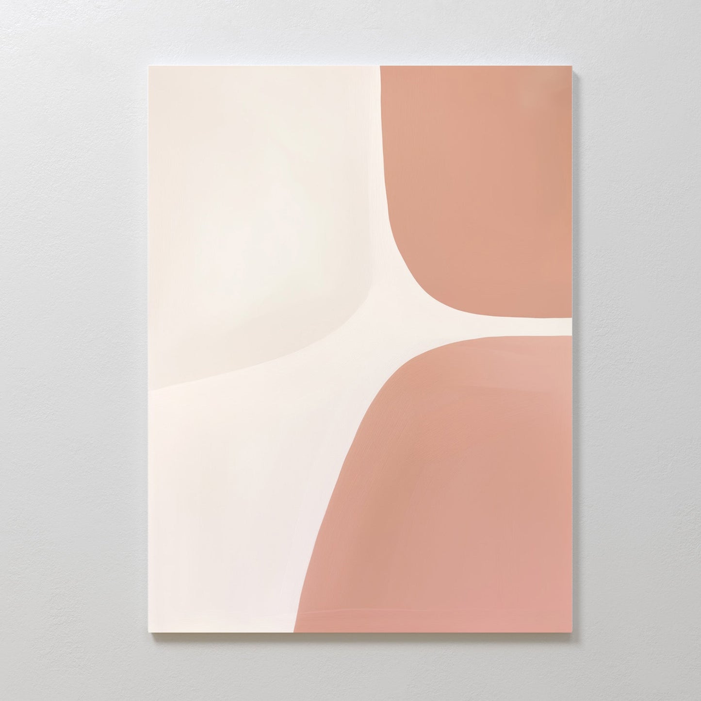 Abstract Pastel Curvature Oil Painting for Modern Home Decor