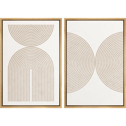 Modern Pastel Tan Abstract Art Print - Contemporary Framed Canvas Decor
