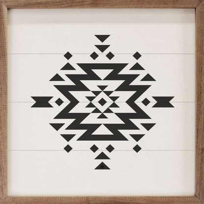 Geometric Black and White Pattern Wall Art for Modern Home Decor