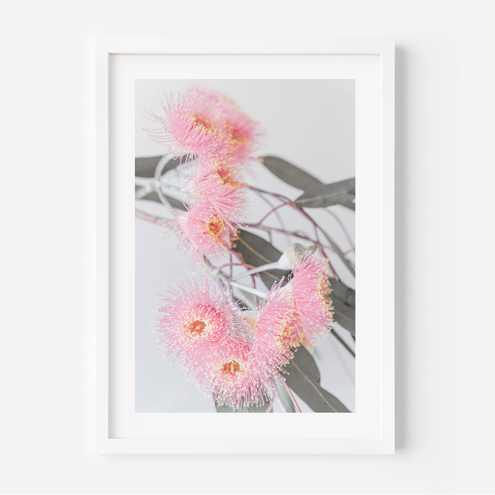 Vibrant Pink Eucalyptus Botanical Oil Painting for Modern Home Decor