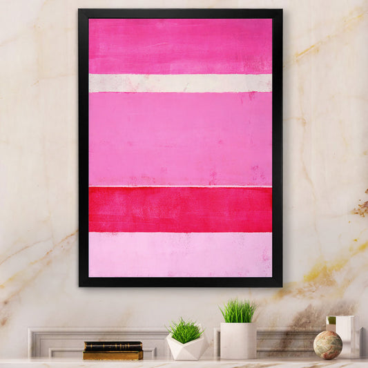 Vibrant Pink and White Abstract Oil Painting for Modern Decor