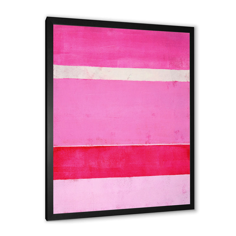 Vibrant Pink and White Abstract Oil Painting for Modern Decor