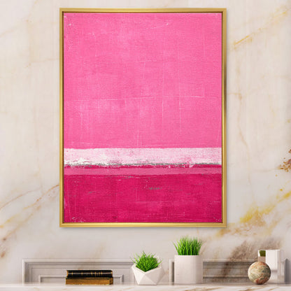 Vibrant Pink and White Abstract Oil Painting for Modern Home Decor