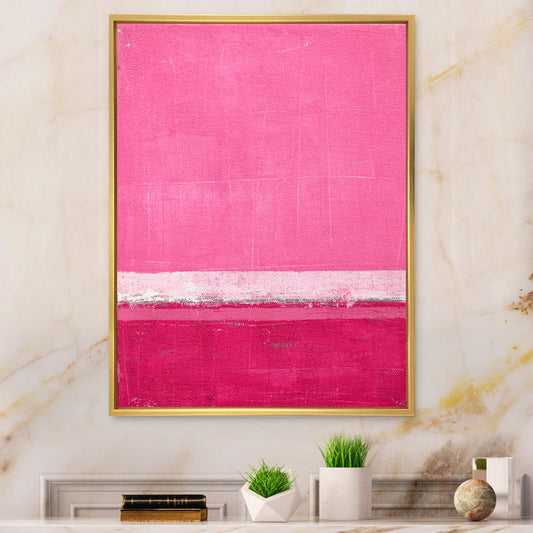 Vibrant Pink and White Abstract Oil Painting for Modern Home Decor