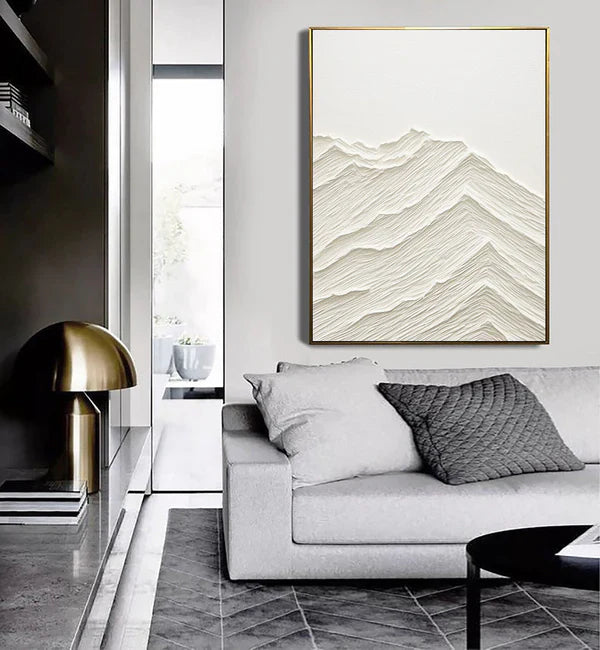 Textured Minimalist Mountain Wall Art for Modern Home Decor