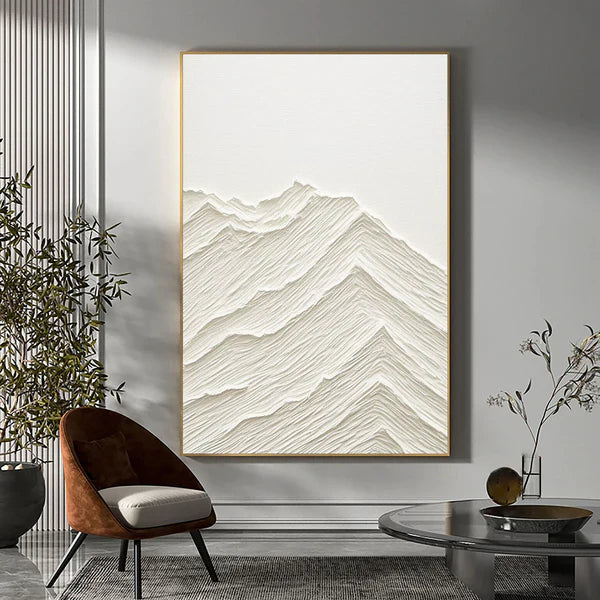 Textured Minimalist Mountain Wall Art for Modern Home Decor